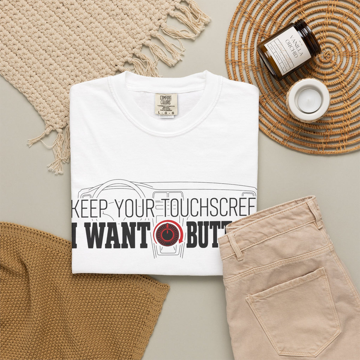 I Want Buttons T-Shirt — "Keep Your Touchscreen, I Want Buttons" Retro Control Tee