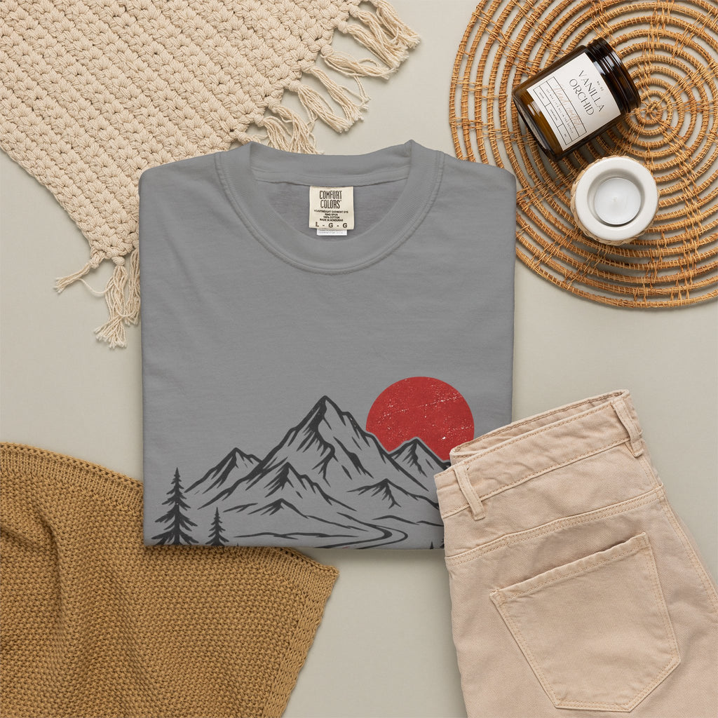 T-Shirt — 'Good Roads Better Moods' Mountain Road Graphic Tee