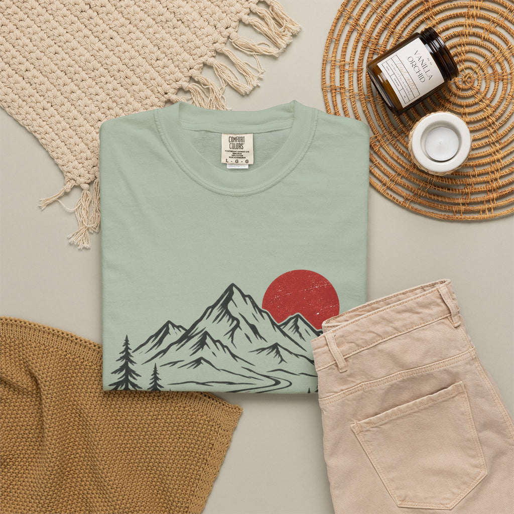 T-Shirt — 'Good Roads Better Moods' Mountain Road Graphic Tee