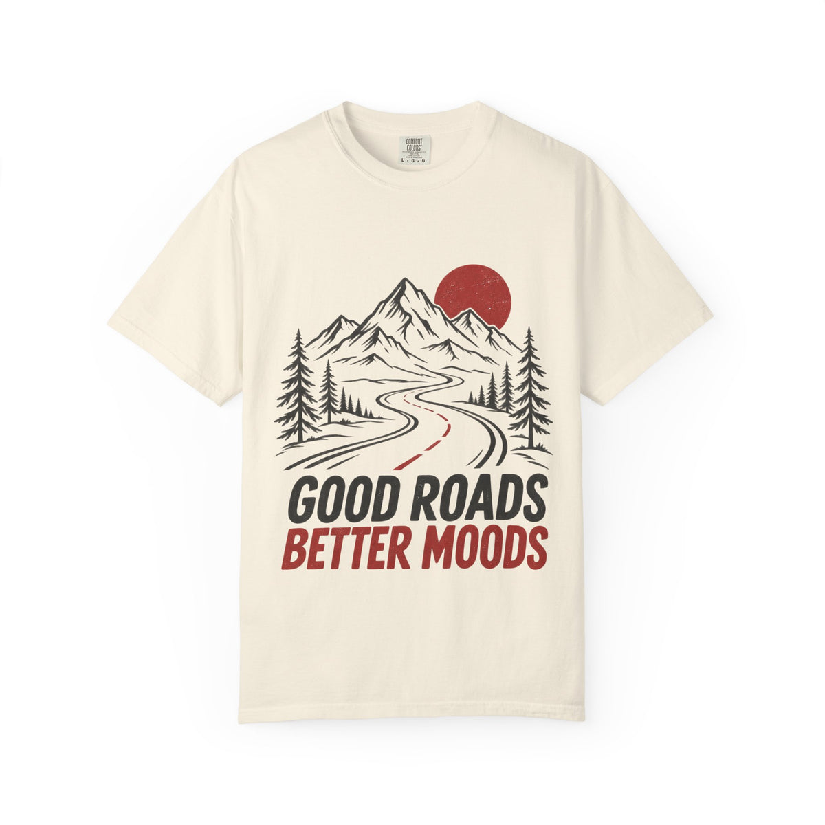 T-Shirt — 'Good Roads Better Moods' Mountain Road Graphic Tee