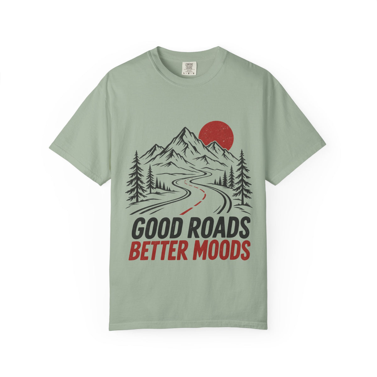T-Shirt — 'Good Roads Better Moods' Mountain Road Graphic Tee